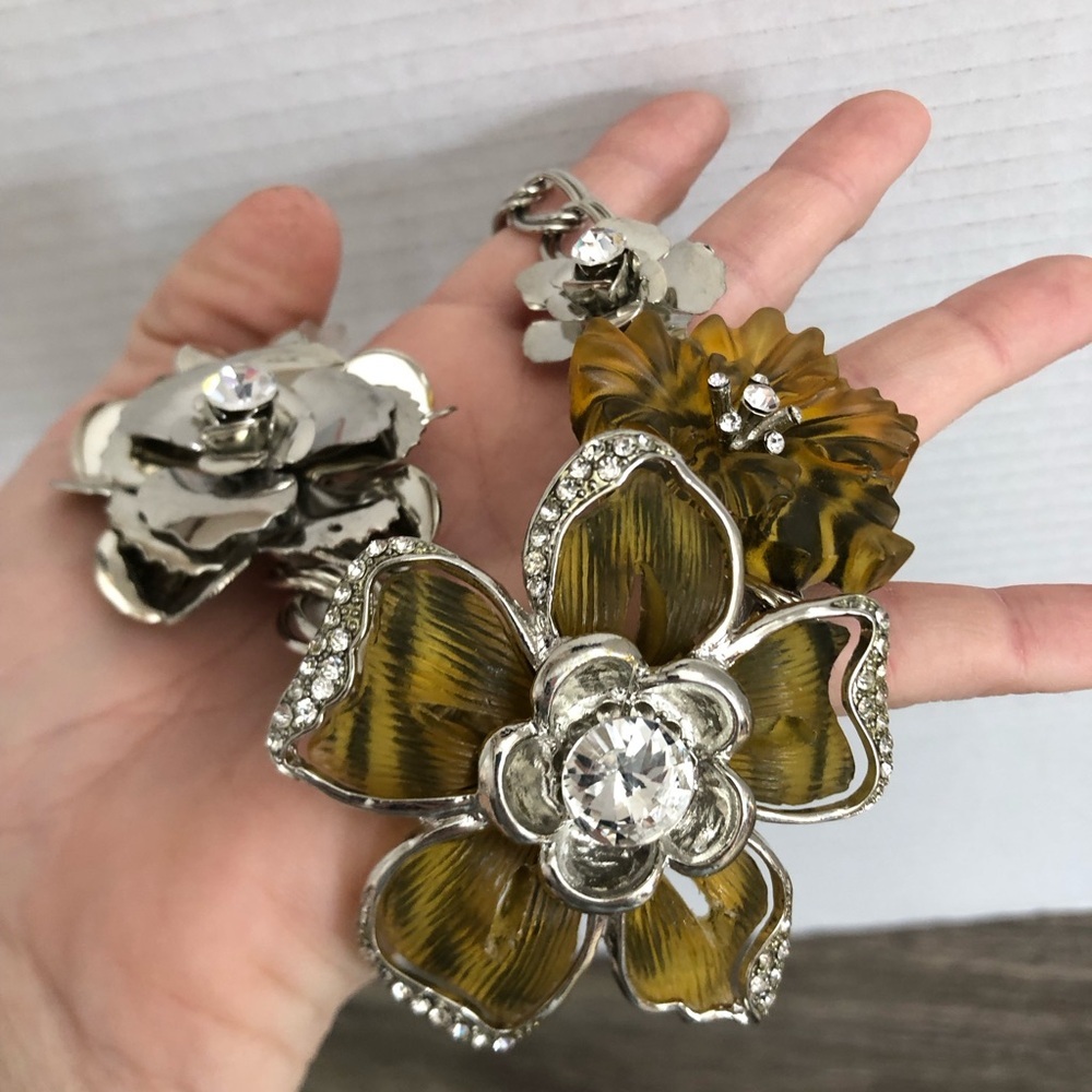 Vtg Chunky Floral Bib Necklace - Picture 16 of 16